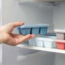 3 cái/bộ Có thể xếp chồng lên nhau Khay lập phương đá Với Nắp Và 6 Ngăn - Nhiều màu - Xem 3