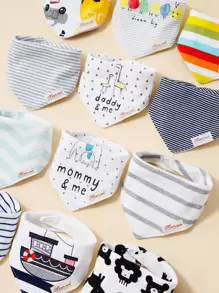 momscare 5pcs Baby Boys Random Pattern Fabric Bib For Daily Life - Multicolor - View 2