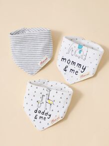 momscare 5pcs Baby Boys Random Pattern Fabric Bib For Daily Life - Multicolor - View 4
