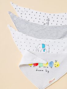 momscare 5pcs Baby Boys Random Pattern Fabric Bib For Daily Life - Multicolor - View 5