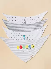 momscare 5pcs Baby Boys Random Pattern Fabric Bib For Daily Life - Multicolor - View 3
