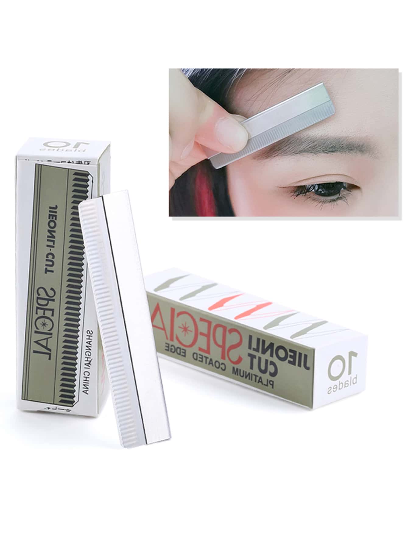 20 cái Thép không gỉ Dao cạo lông mày Lưỡi Đối với Trang điểm chuyên nghiệp Nghệ sĩ Tẩy lông Công cụ làm đẹp - Bạc - Xem 1