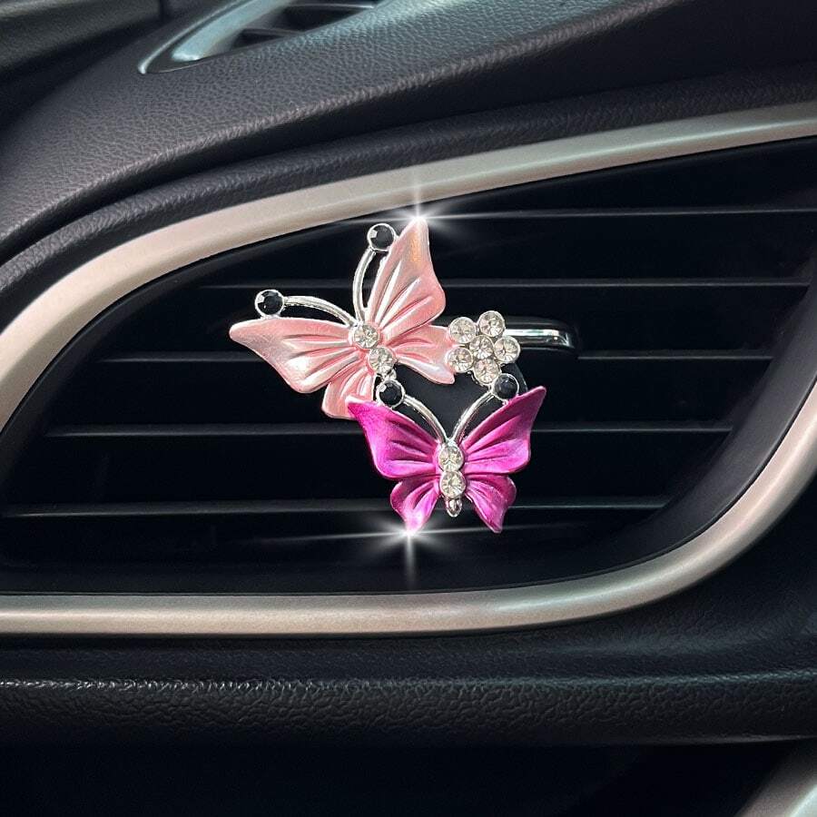 Butterfly Design Car Air Outlet Ornament - Multicolor - View 1