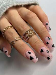 24件貓眼霧面法式中長方形修指甲+1把甲沙+1片果凍膠 - 彩色 - 查看 1