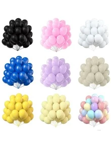 50 piezas de globo súper grueso de 10 pulgadas con colores aleatorios para decoración de fiestas en cumpleaños, días festivos, y decoración de juguetes - Multicolor - Ver 7