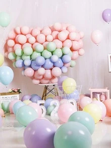 50 piezas de globo súper grueso de 10 pulgadas con colores aleatorios para decoración de fiestas en cumpleaños, días festivos, y decoración de juguetes - Multicolor - Ver 4