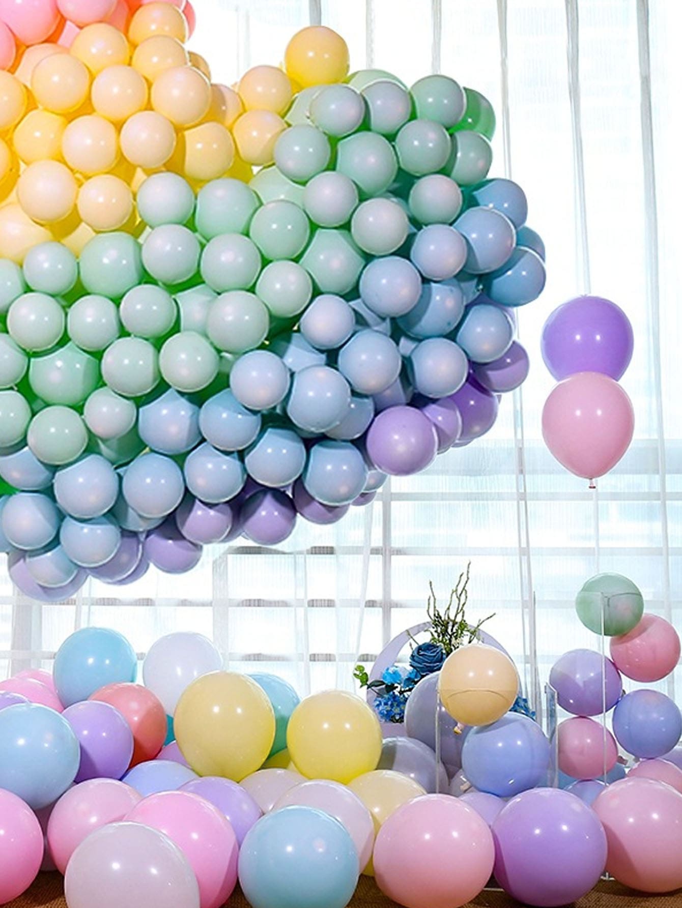 50 piezas de globo súper grueso de 10 pulgadas con colores aleatorios para decoración de fiestas en cumpleaños, días festivos, y decoración de juguetes - Multicolor - Ver 1