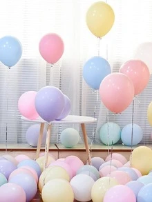 50 piezas de globo súper grueso de 10 pulgadas con colores aleatorios para decoración de fiestas en cumpleaños, días festivos, y decoración de juguetes - Multicolor - Ver 6