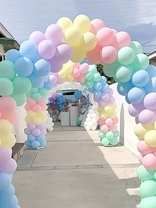 50 piezas de globo súper grueso de 10 pulgadas con colores aleatorios para decoración de fiestas en cumpleaños, días festivos, y decoración de juguetes - Multicolor - Ver 2