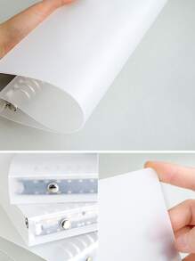 1件透明霧面a4 / A5零件夾帶30 / 6孔。仿石砂質感可拆卸外殼收納夾的零件式筆記本。塑料透明零件式筆記本可配備更厚的替換芯及掛繩。 - 無色 - 查看 5