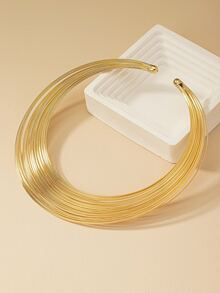 1pc Fashionable Exquisite Metallic Wire Choker Necklace