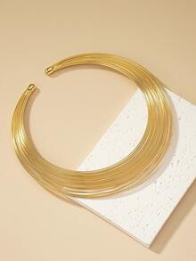 1pc Fashionable Exquisite Metallic Wire Choker Necklace