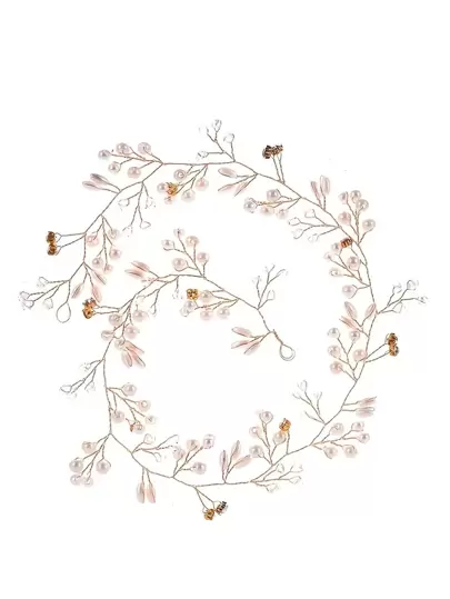 婚禮珍珠髮帶頭巾婚禮正式連衣裙配件,髮箍新娘裝飾物