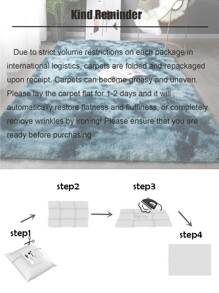 1 件装柔软蓬松长毛地毯，适用于客厅、卧室、女孩房，家居装饰地毯，可爱奢华孔雀蓝 - 彩色 - 查看 7