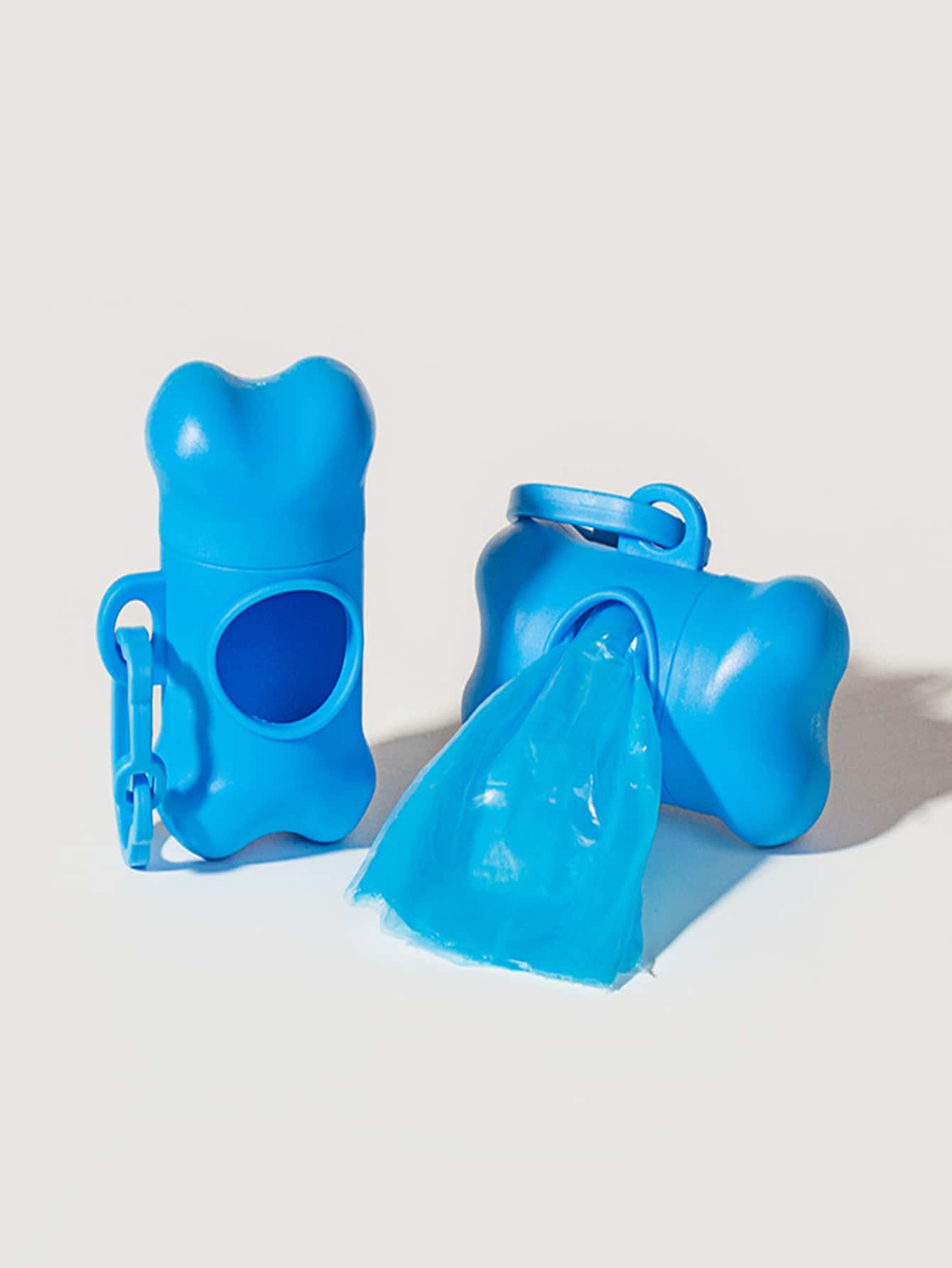 1pc Bone Shape Pet Waste Dispenser + 15pcs Garbage Bags - Blue - View 1