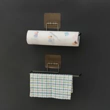 1 Hộp đựng khăn giấy bằng thép không gỉ, Hộp đựng khăn giấy không đục lỗ đơn giản cho nhà bếp - Bạc - Xem 7