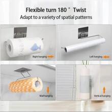 1 Hộp đựng khăn giấy bằng thép không gỉ, Hộp đựng khăn giấy không đục lỗ đơn giản cho nhà bếp - Bạc - Xem 3