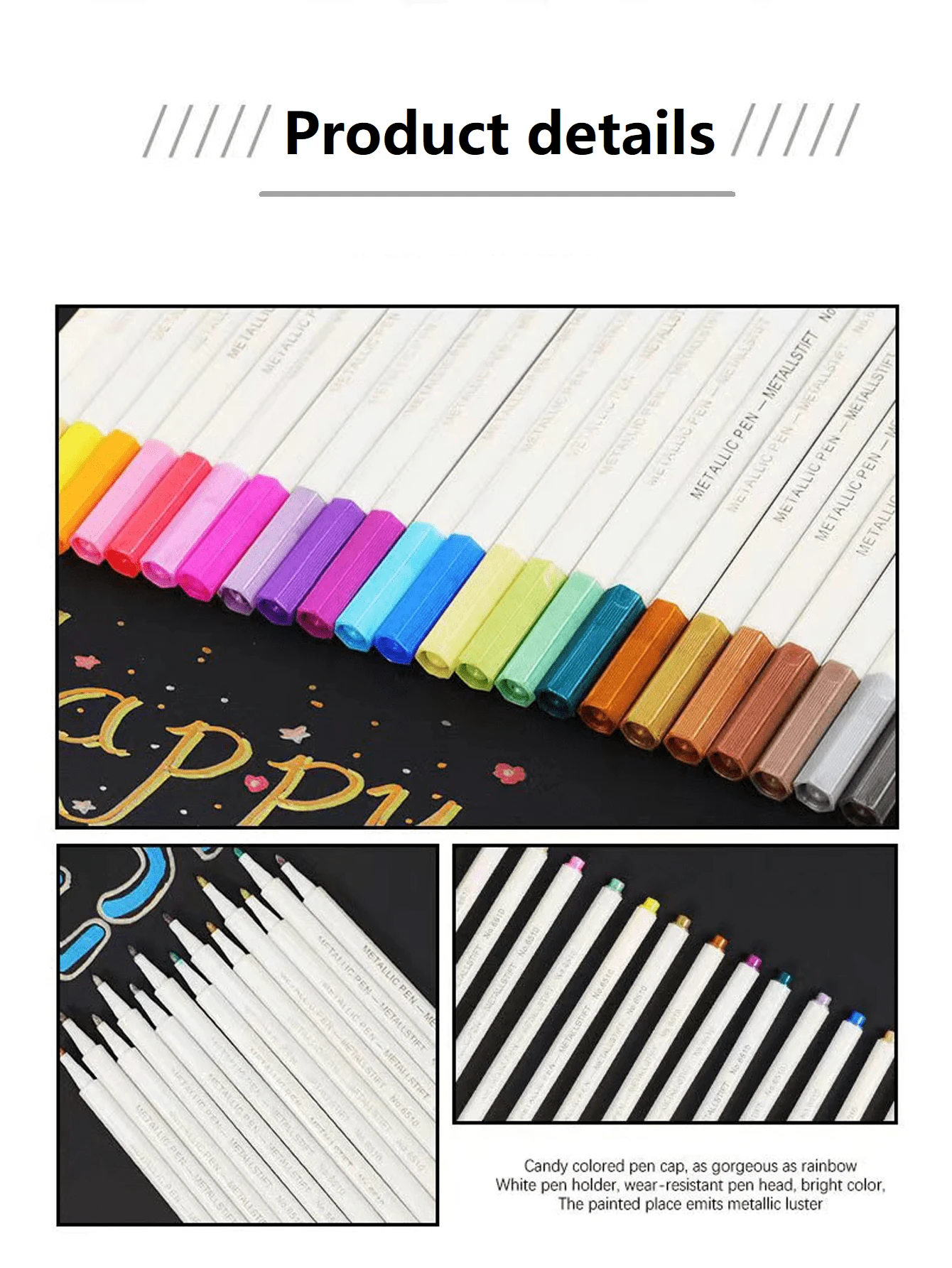 Note Paint 12 color Metallic Style Paint Note Marker pen Graffiti greeting card ...