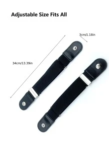 2 cái/bộ Vô hình Thắt lưng đàn hồi , Phong cách Nhật  Trang trí Co giãn Dây thắt lưng , Không lỗ Cần thiết Đối với phụ nữ - màu đen - Xem 5