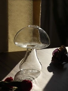 1 Bình Hoa Hình Nấm Trong Suốt, Bình Hoa Thủy Tinh Hiện Đại Trang Trí Nhà - Trong sáng - Xem 7