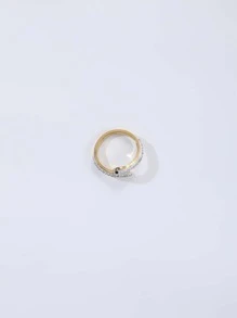 1 Chiếc Nhẫn Nữ Thép Không Gỉ Cá Tính Thời Trang Thiết Kế Con Rắn - Vàng - Xem 3