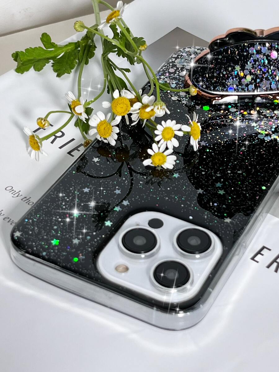 Glitter Phone Case - Black - View 1
