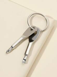 Công cụ bỏ túi móc khóa không gỉ Bộ tuốc nơ vít đa chức năng ngoài trời EDC - Bạc - Xem 1