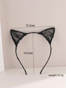 1 băng đô ren tai mèo dễ thương cho tiệc tùng, ngày lễ tình nhân tai mèo - màu đen - Xem 6