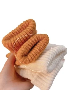1pair Warm & Comfortable Knitted Touch Screen Gloves - White - View 4