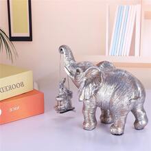 1 Cặp Đồ Trang Trí Thiết Kế Hình Voi Quà Tặng Tốt Nhất - Bạc - Xem 3