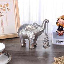 1 Cặp Đồ Trang Trí Thiết Kế Hình Voi Quà Tặng Tốt Nhất - Bạc - Xem 5