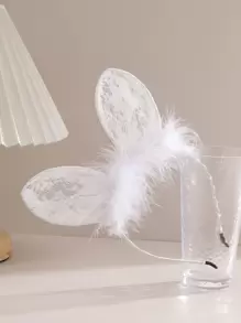 1pc Cute And Sweet Plush Rabbit Ear Headband, Sexy Lace Hair Accessory With 3d Design - White - View 5