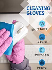 20/50/200/500/1000 chiếc, Găng tay Nitrile dùng một lần màu hồng, Găng tay không chứa cao su Latex, Găng tay vệ sinh gia dụng, Găng tay chống thấm nước Thích hợp cho nhà bếp, tiệc nướng, làm vườn, vệ sinh, nhuộm tóc, thẩm mỹ viện, đồ gia dụng, nhà bếp, phòng tắm, nhà, nhà cung cấp đồ gia dụng - Hồng - Xem 5