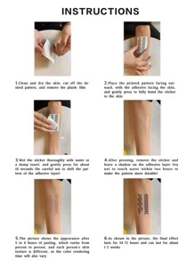 1pc Cute Animal Pattern Herb Temporary Tattoo Sticker, Waterproof And Sweatproof, Lasting 7-14 Days - Black - View 6