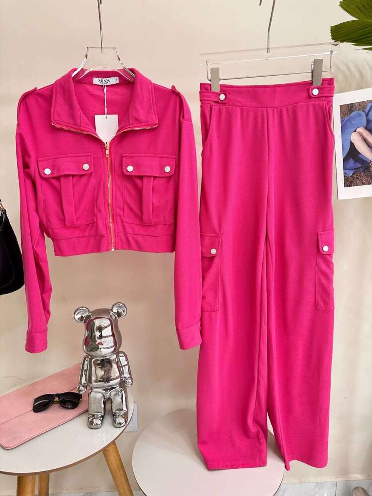 Women Two-piece Outfits - Rosa Fucsia - Añade 1