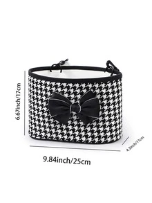 1 Họa Tiết Houndstooth Nơ Trang Trí Đa Năng Lưng Ghế Ô Tô Treo Hộp Bảo Quản - Đen và trắng - Xem 5