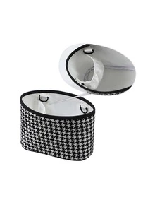 1 Họa Tiết Houndstooth Nơ Trang Trí Đa Năng Lưng Ghế Ô Tô Treo Hộp Bảo Quản - Đen và trắng - Xem 6