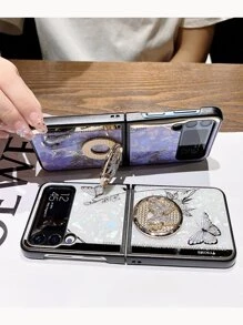 Ốp điện thoại họa tiết bướm có giá đỡ nhẫn - Màu tím - Xem 6