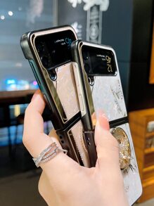 Ốp điện thoại họa tiết bướm có giá đỡ nhẫn - Màu tím - Xem 3