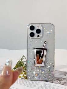 Drinking Bottle Decor Clear Phone Case - White - View 3