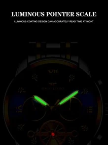 1入商務男士手錶，防水不鏽鋼表帶，日曆石英手錶 - 藍色 - 查看 7