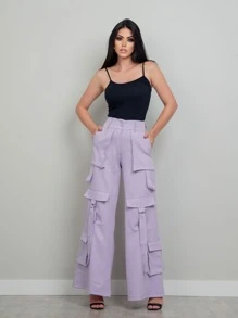 Women Pants - 紫色 - 查看 3