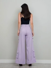 Women Pants - 紫色 - 查看 6