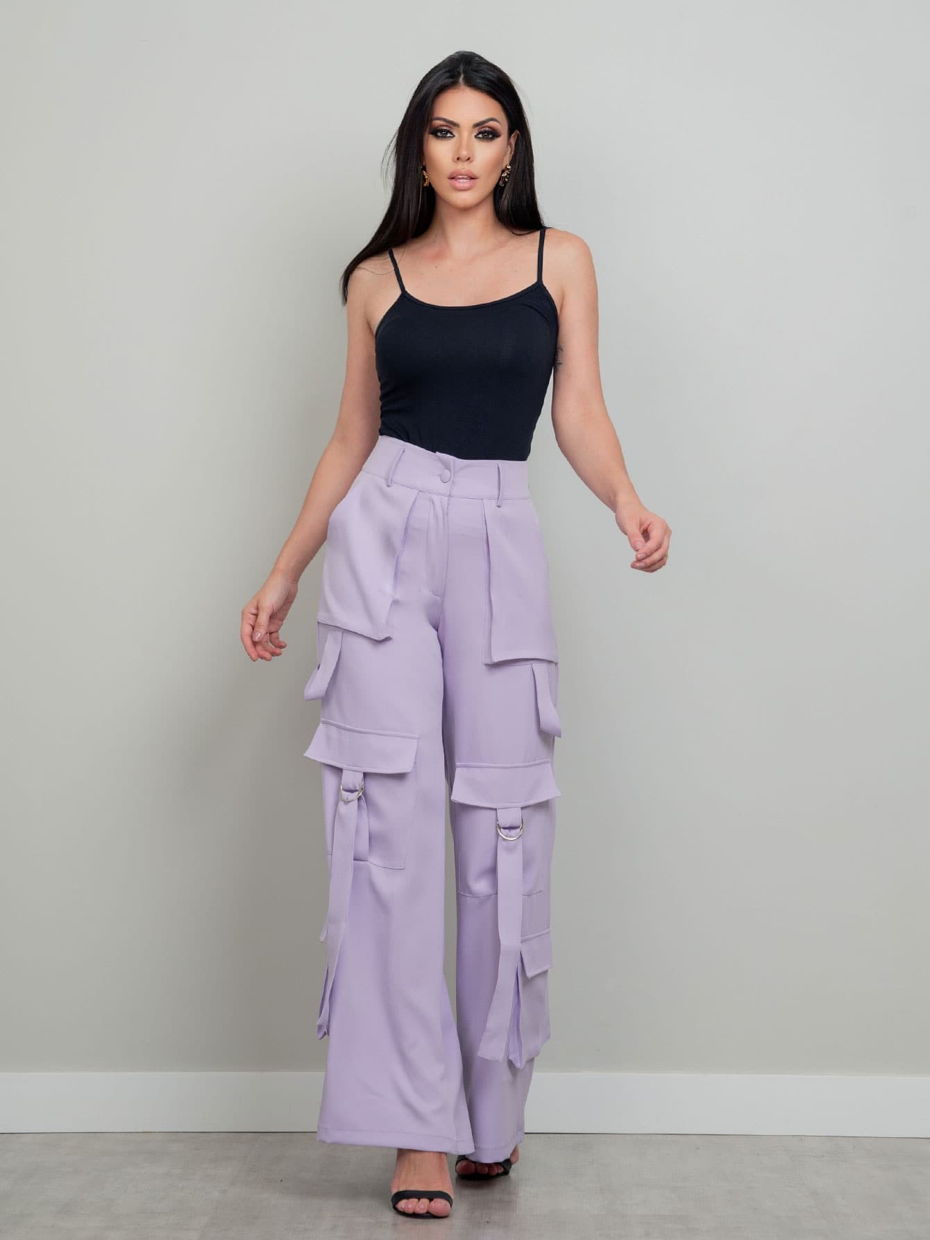 Women Pants - 紫色 - 查看 1