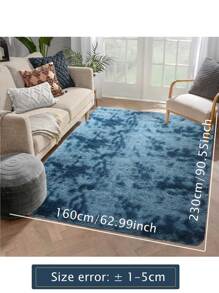 1 件装柔软蓬松长毛地毯，适用于客厅、卧室、女孩房，家居装饰地毯，可爱奢华孔雀蓝 - 彩色 - 查看 8