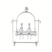 Xích đu Số dư Nhỏ bé Sắt Người đàn ông Vật lý Mechanics Trang trí máy tính để bàn Văn phòng Đồ chơi giải nén Qủa tặng - Bạc - Xem 2