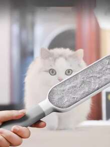 1pc Large Double-sided Pet Hair Remover Brush With Static Electricity - White - View 2