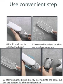 1pc Large Double-sided Pet Hair Remover Brush With Static Electricity - White - View 5