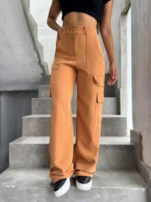 Women Pants - màu nâu - Xem 4