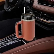 40oz - New Version Stainless Steel Vacuum Insulated Tumbler with Lid and Straw for Water  Smoothie and More  Iced Tea or Coffee (Red Rust) - 彩色 - 查看 5